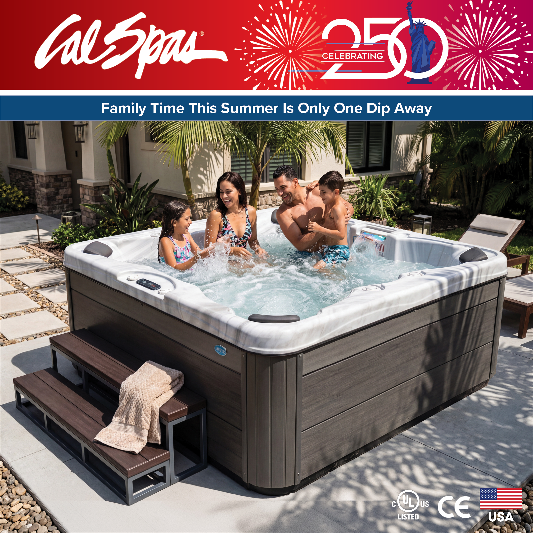 Calspas hot tub being used in a family setting - Tukwila
